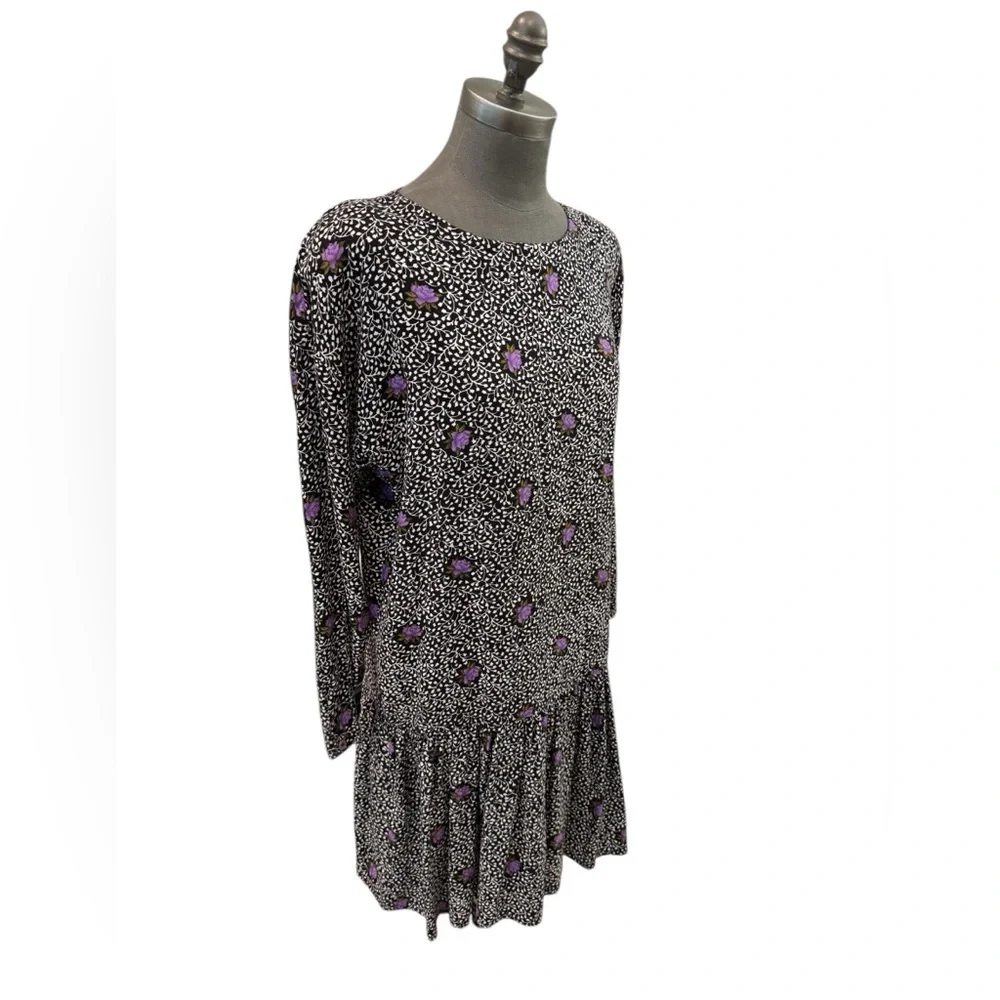 Compagnie Internationale Express Floral Drop Waist Dress Rayon Small - Picture 3 of 11